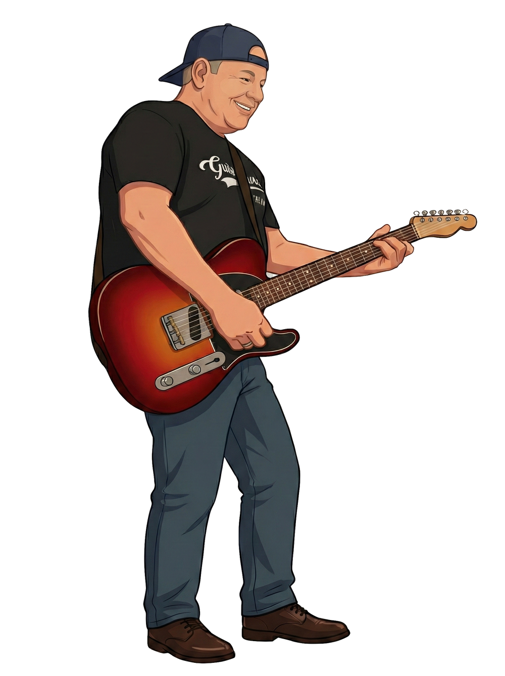 Dave J performing live with his guitar